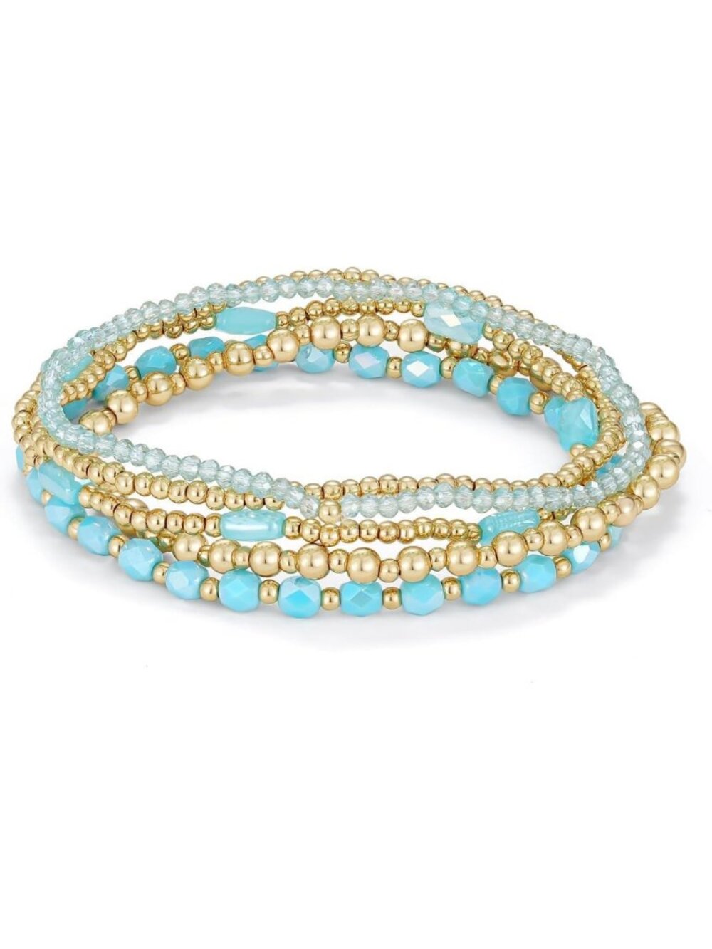 Stackable Resin Beaded Bracelets for Women - Colorful, Trendy Jewelry Set